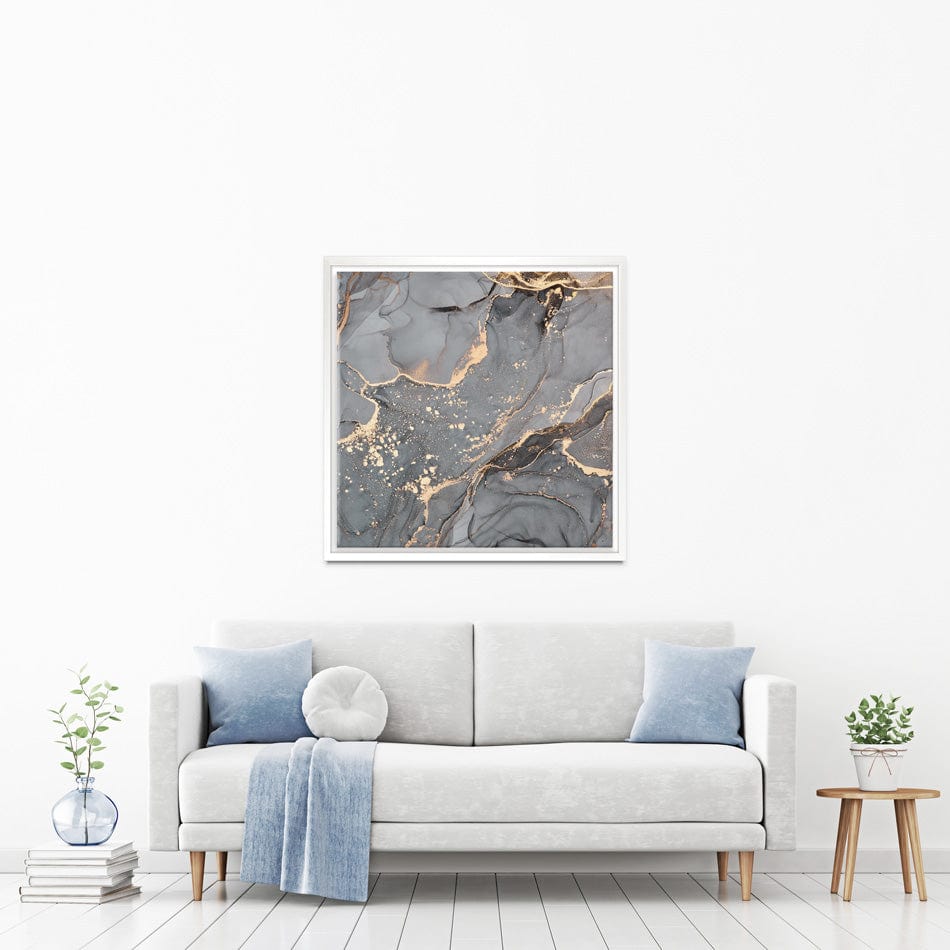 Slate Grey Marble Square Canvas Print wall art product Liliya Kulianionak / Shutterstock