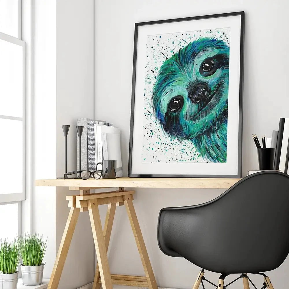 Sloth Otto Framed Art Print Sloth Otto Framed Art Print wall art product Emma LC Art