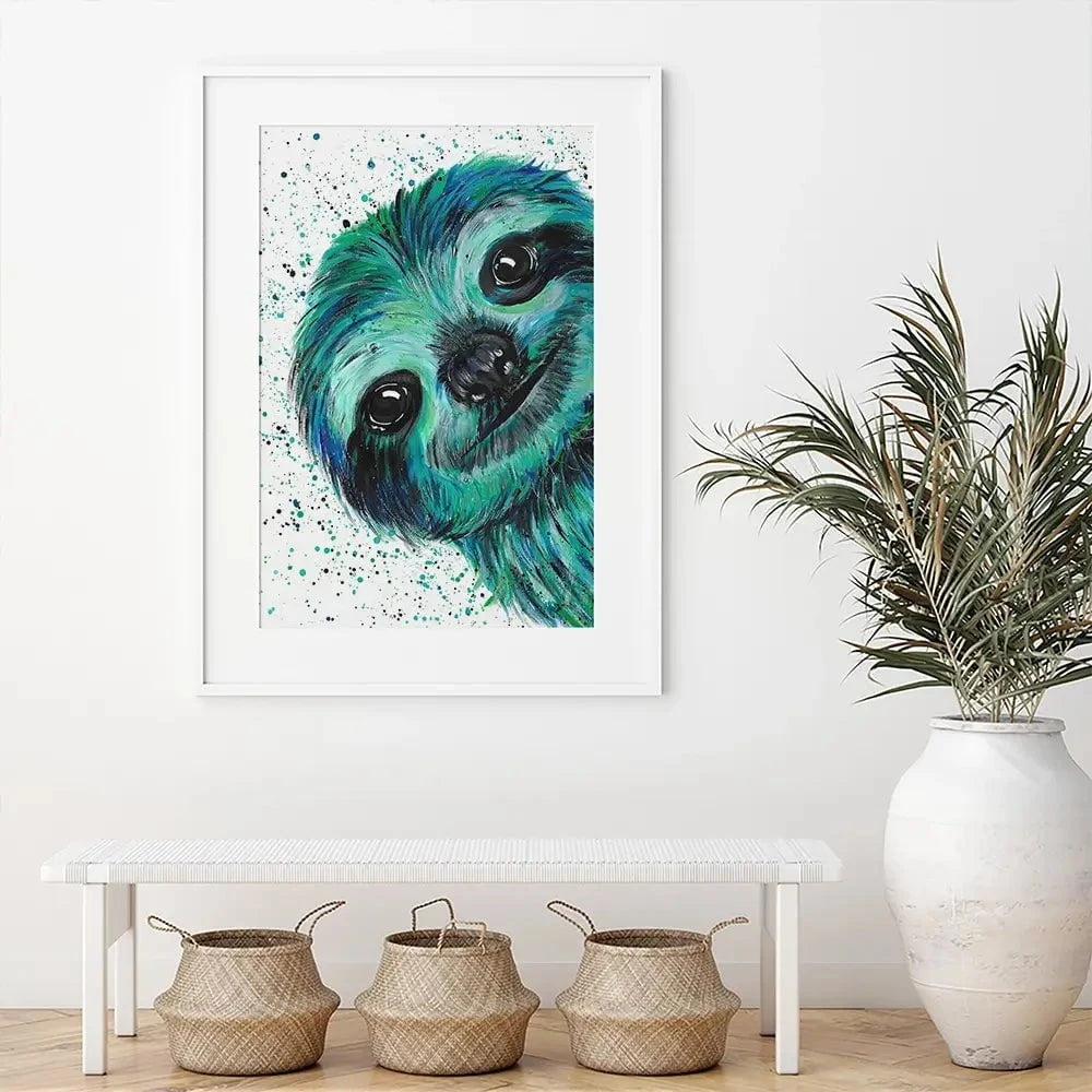 Sloth Otto Framed Art Print Sloth Otto Framed Art Print wall art product Emma LC Art