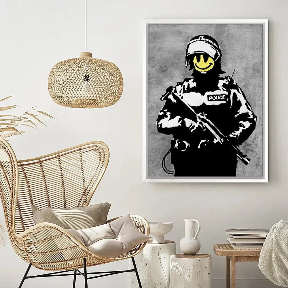 Smiley Copper Canvas Print Smiley Copper Canvas Print wall art product Banksy