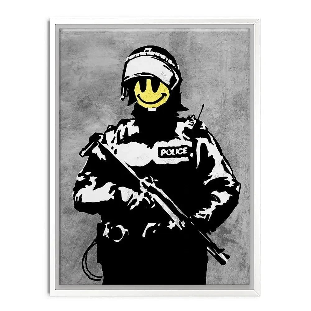 Smiley Copper Canvas Print Smiley Copper Canvas Print wall art product Banksy