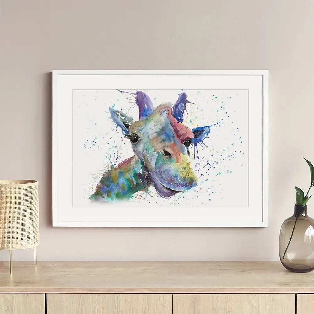 Smiling Giraffe Framed Art Print Smiling Giraffe Framed Art Print wall art product Jamie Taylor