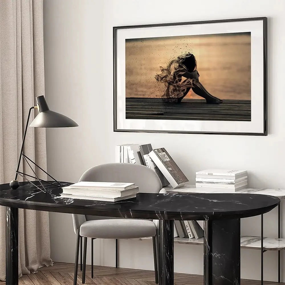 Smoke Girl Framed Art Print Smoke Girl Framed Art Print wall art product abu asyl / Shutterstock
