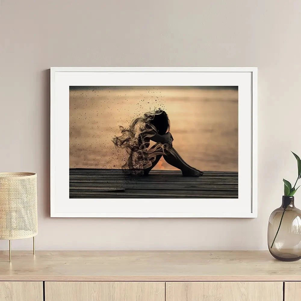 Smoke Girl Framed Art Print Smoke Girl Framed Art Print wall art product abu asyl / Shutterstock