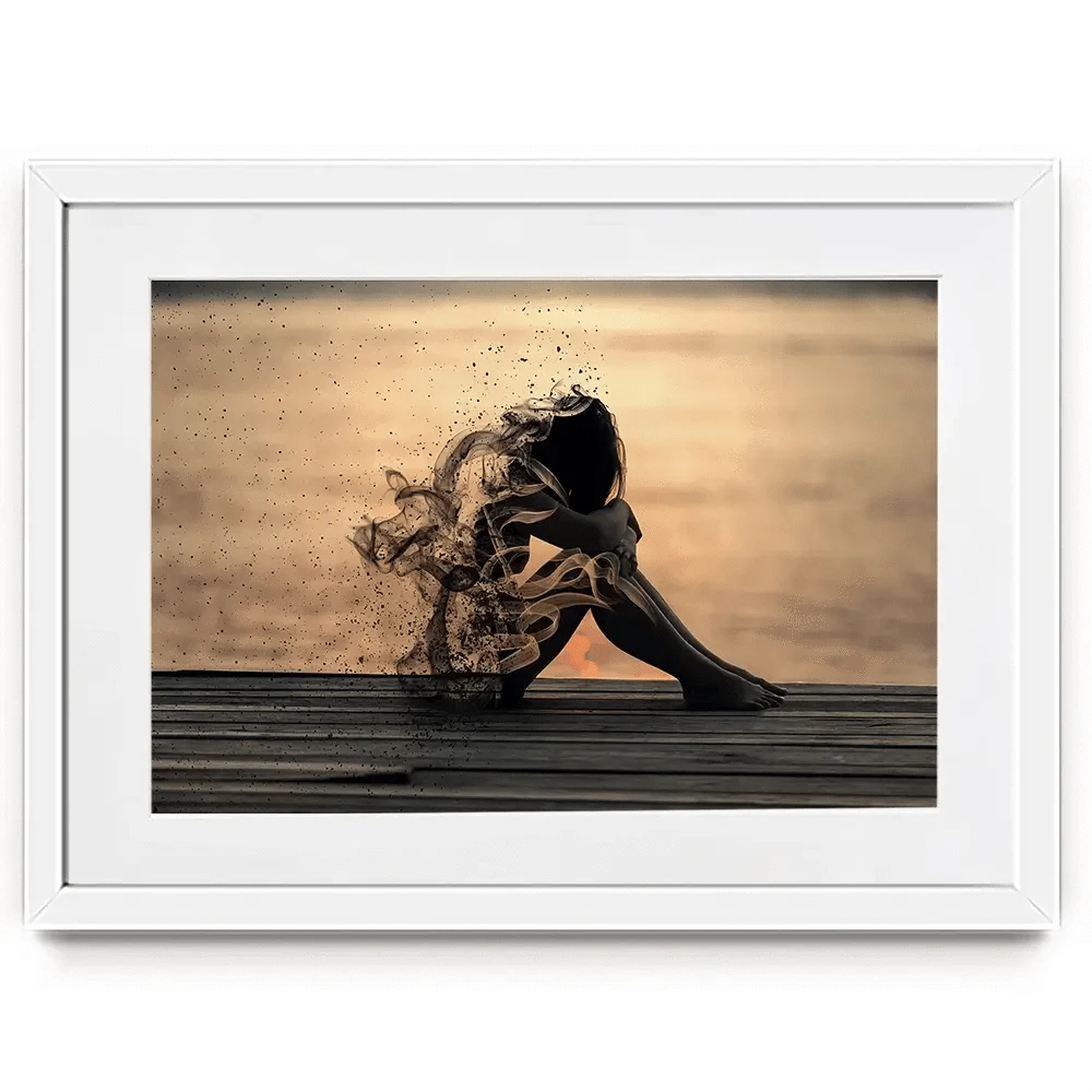 Smoke Girl Framed Art Print Smoke Girl Framed Art Print wall art product abu asyl / Shutterstock
