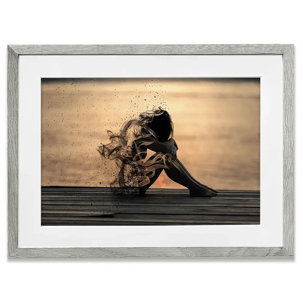 Smoke Girl Framed Art Print Smoke Girl Framed Art Print wall art product abu asyl / Shutterstock