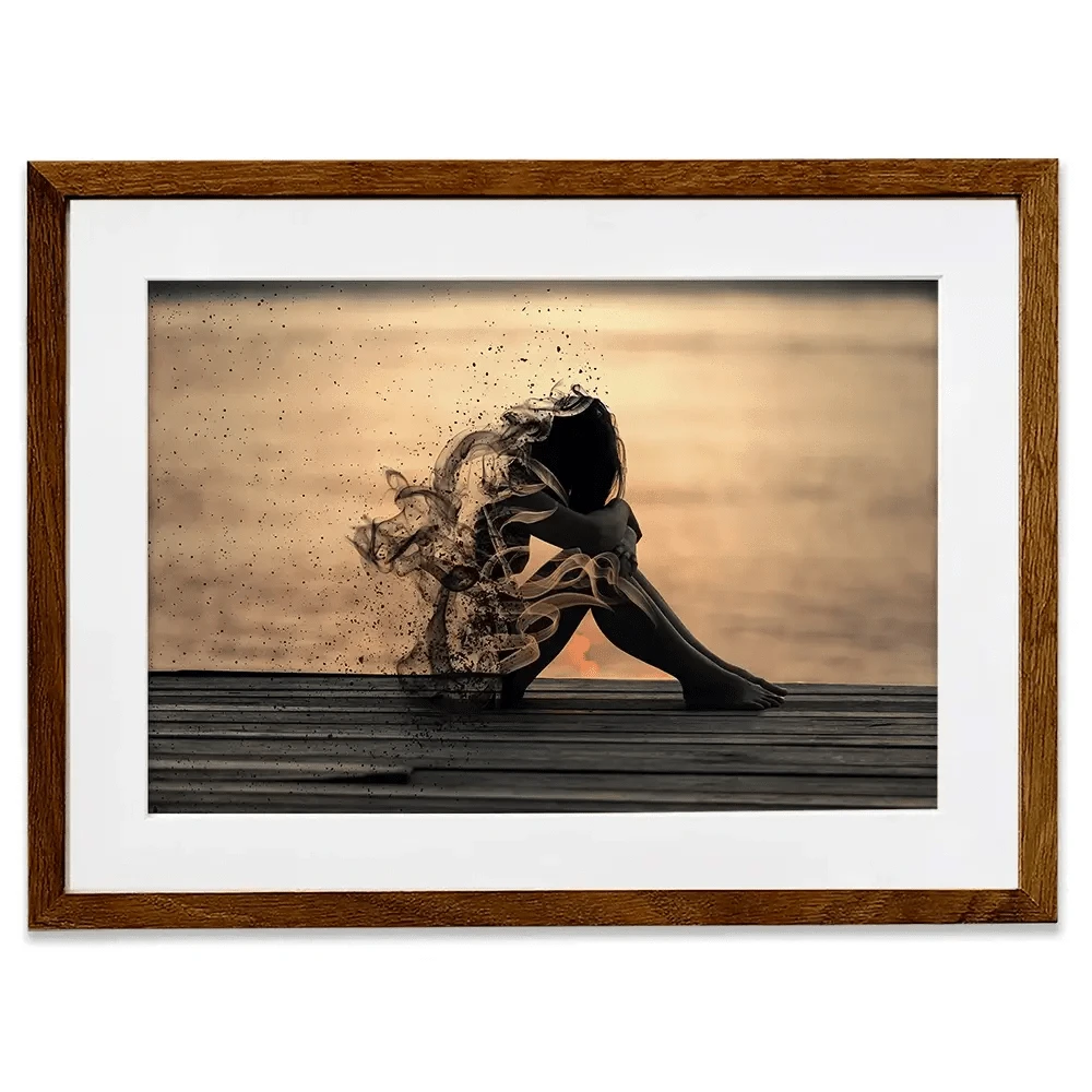 Smoke Girl Framed Art Print Smoke Girl Framed Art Print wall art product abu asyl / Shutterstock