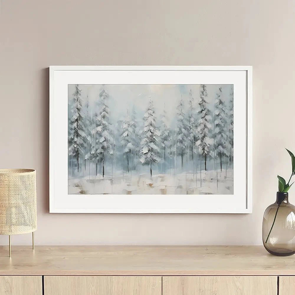 Snow Dusted Trees Framed Art Print Snow Dusted Trees Framed Art Print wall art product Franklyn Gregory - Independent
