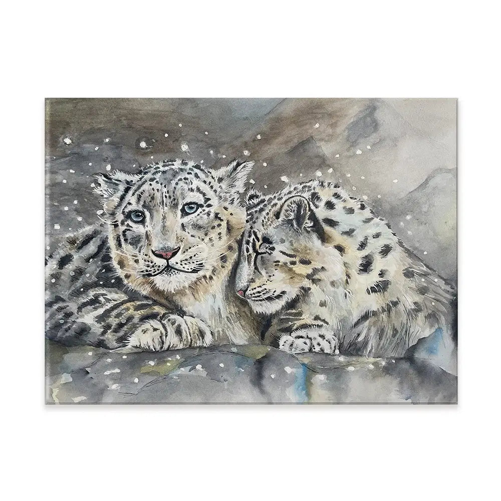 Snow Leopard Love Canvas Print Snow Leopard Love Canvas Print wall art product Karen Sutton