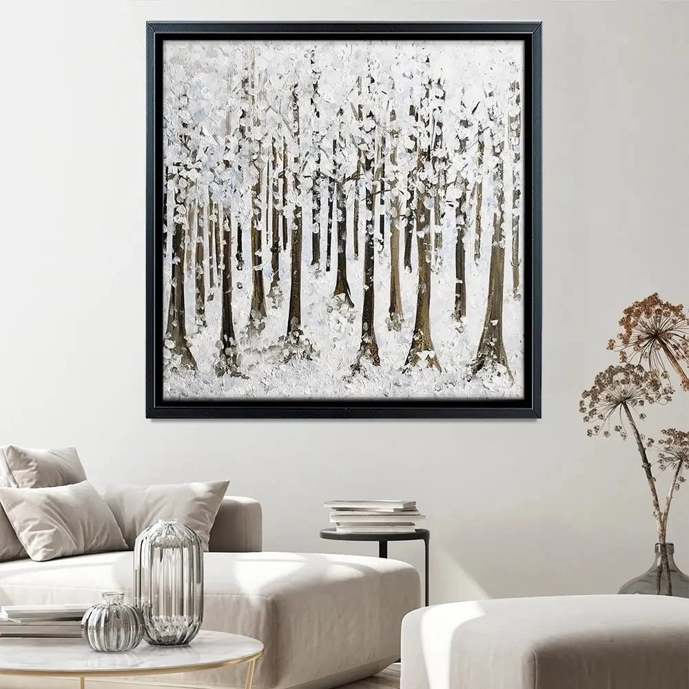 Snowy Forest Square Canvas Print Snowy Forest Square Canvas Print wall art product Charlotte Anna Reed