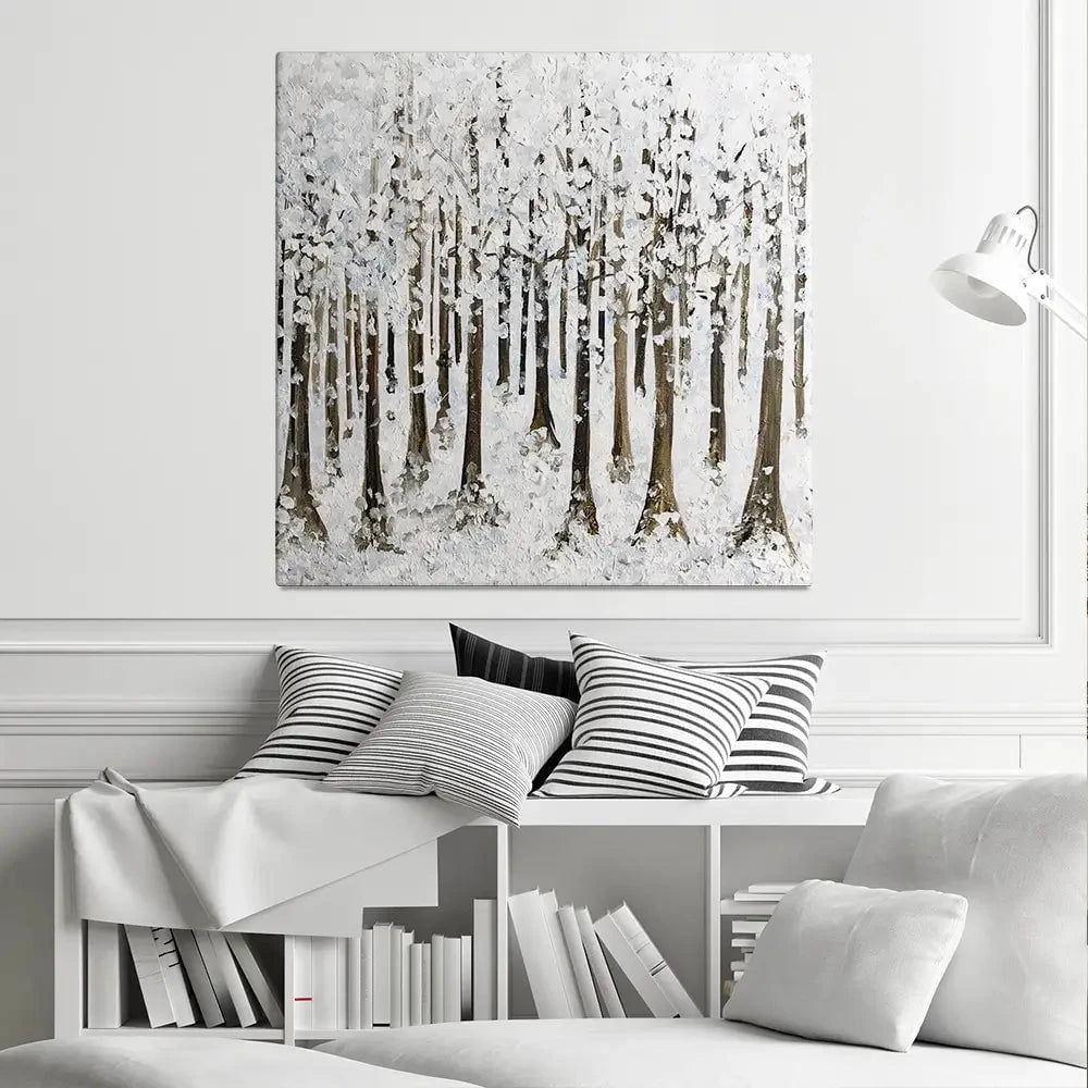 Snowy Forest Square Canvas Print Snowy Forest Square Canvas Print wall art product Charlotte Anna Reed