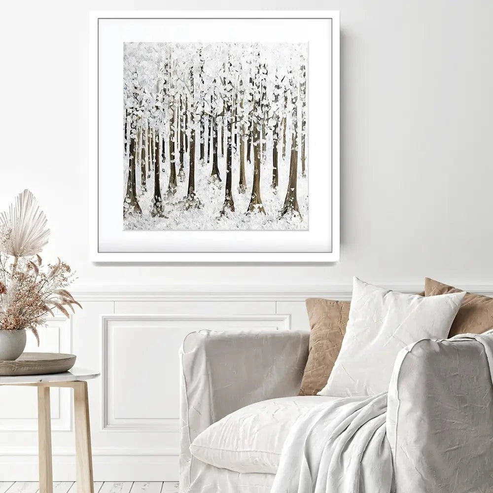 Snowy Forest Square Framed Art Print Snowy Forest Square Framed Art Print wall art product Charlotte Anna Reed