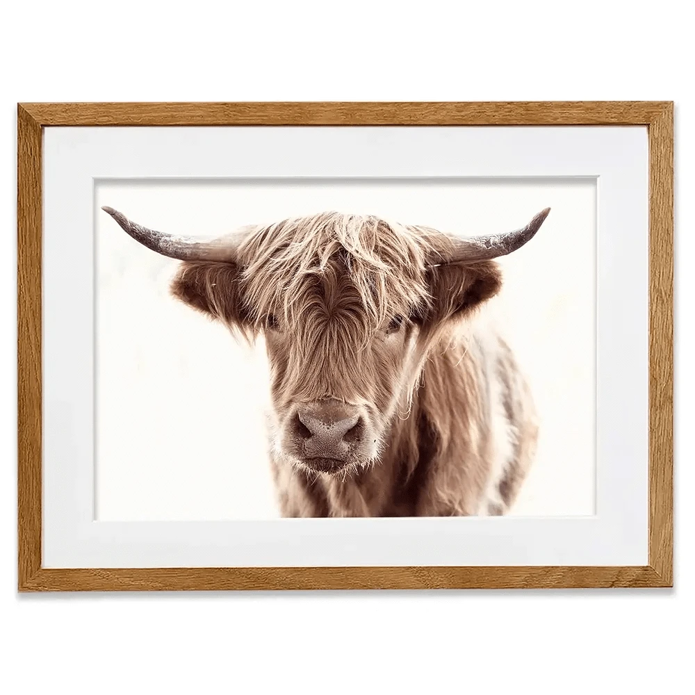 Soft Brown Highland Cow Framed Art Print Soft Brown Highland Cow Framed Art Print wall art product alfee0 / Shutterstock