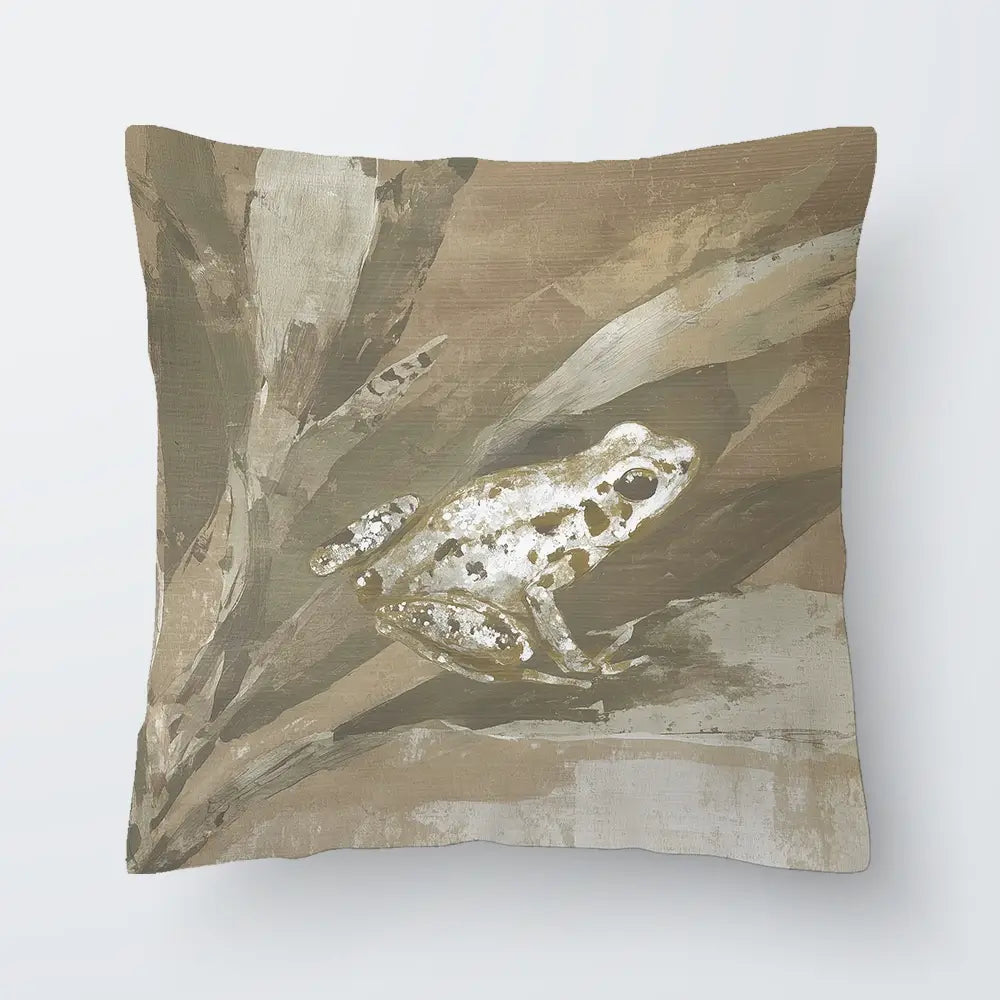 Soft Frog On Bromeliad Cushion Soft Frog On Bromeliad Cushion wall art product Chromatic Storm Studio