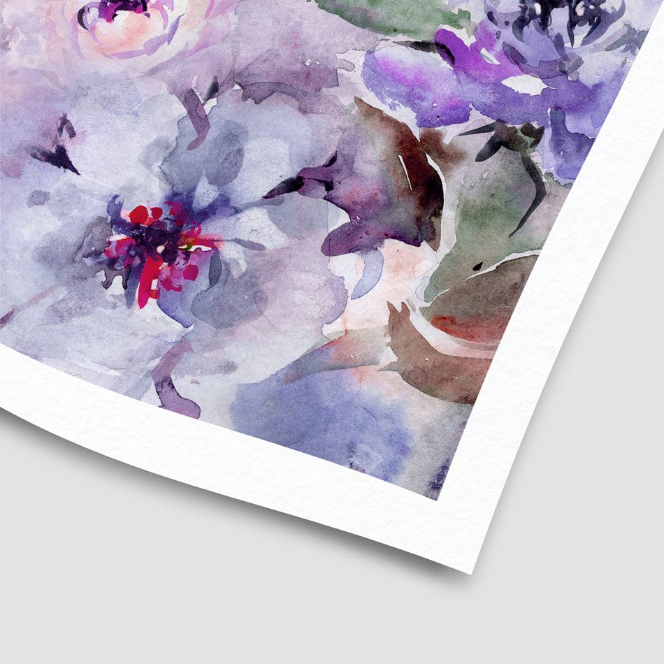 Soft Purple Florals Art Print wall art product / Shutterstock
