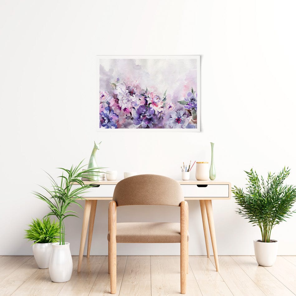 Soft Purple Florals Art Print wall art product / Shutterstock