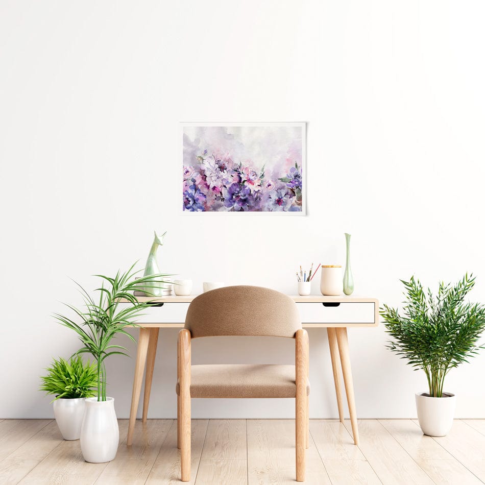 Soft Purple Florals Art Print wall art product / Shutterstock