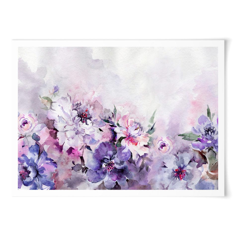 Soft Purple Florals Art Print wall art product / Shutterstock