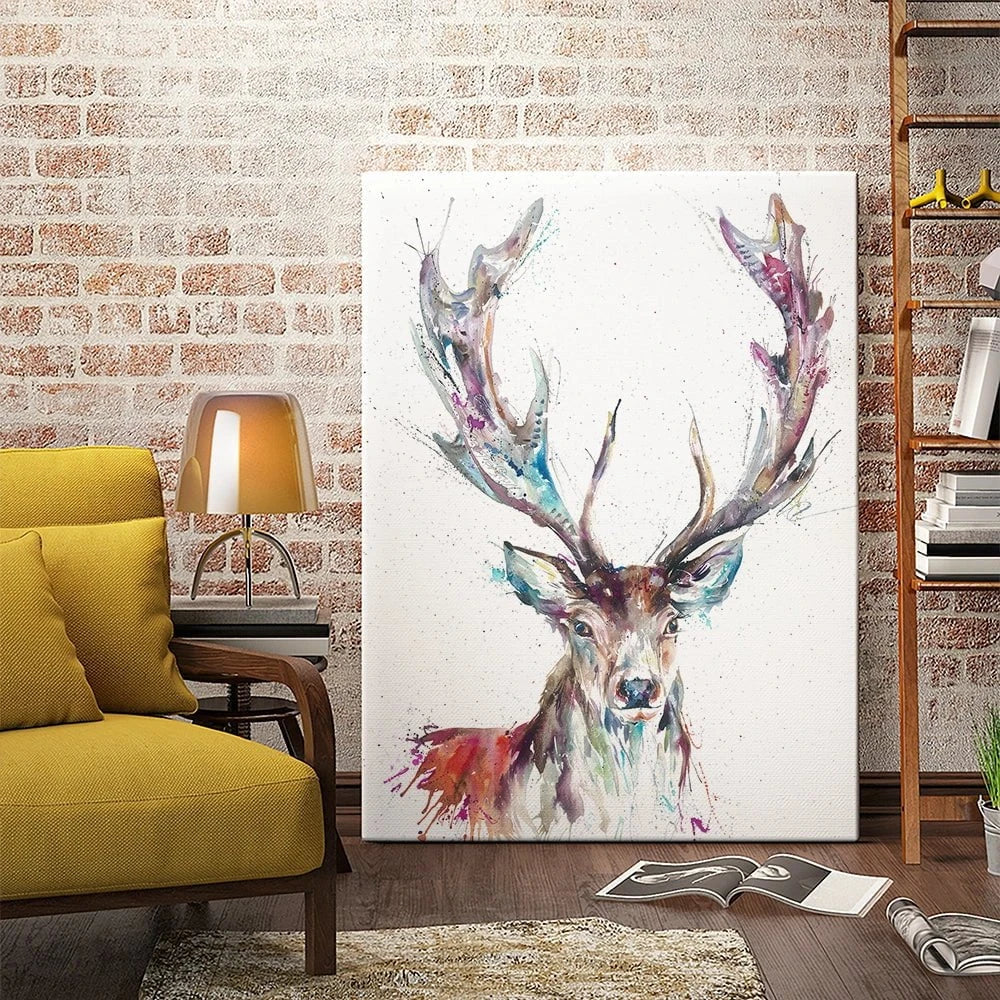 Solitary Stag Canvas Print Solitary Stag Canvas Print wall art product Nicola Jane Rowles