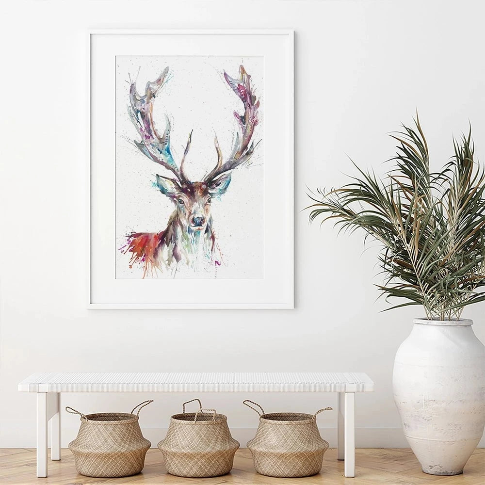 Solitary Stag Framed Art Print Solitary Stag Framed Art Print wall art product Nicola Jane Rowles