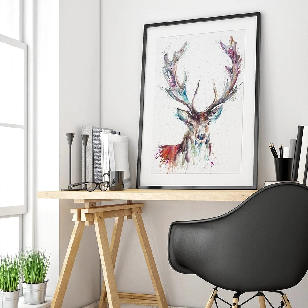 Solitary Stag Framed Art Print Solitary Stag Framed Art Print wall art product Nicola Jane Rowles
