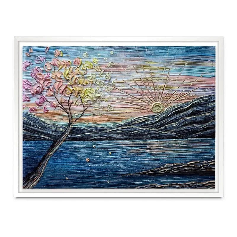 Somewhere Peachy Blue Canvas Print Somewhere Peachy Blue Canvas Print wall art product Nada Khatib