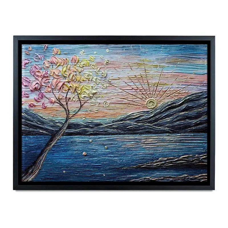 Somewhere Peachy Blue Canvas Print Somewhere Peachy Blue Canvas Print wall art product Nada Khatib