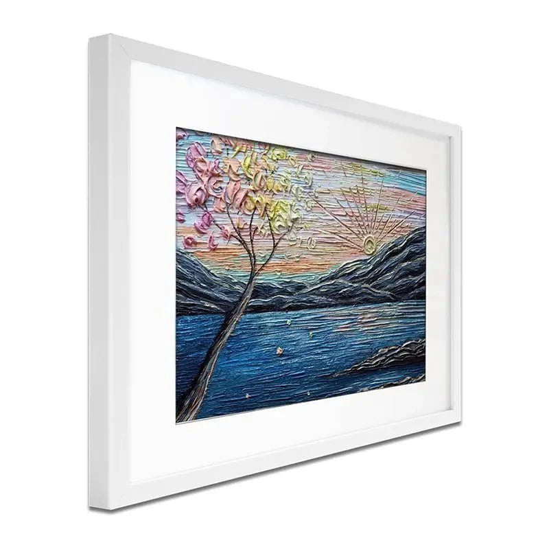 Somewhere Peachy Blue Framed Art Print Somewhere Peachy Blue Framed Art Print wall art product Nada Khatib