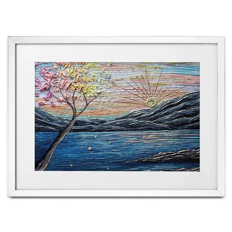 Somewhere Peachy Blue Framed Art Print Somewhere Peachy Blue Framed Art Print wall art product Nada Khatib