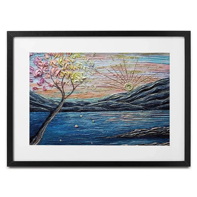 Somewhere Peachy Blue Framed Art Print Somewhere Peachy Blue Framed Art Print wall art product Nada Khatib