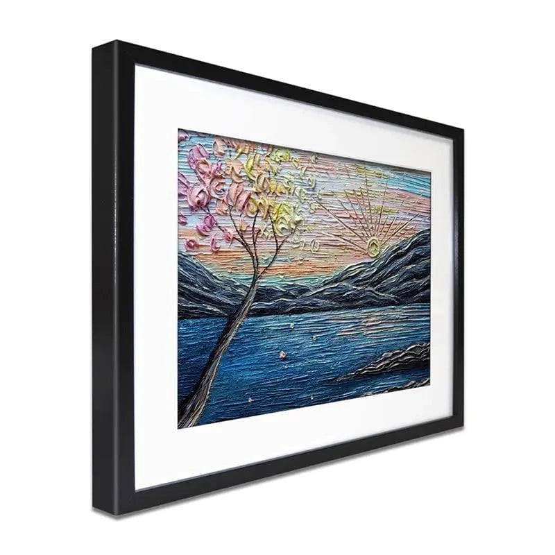 Somewhere Peachy Blue Framed Art Print Somewhere Peachy Blue Framed Art Print wall art product Nada Khatib