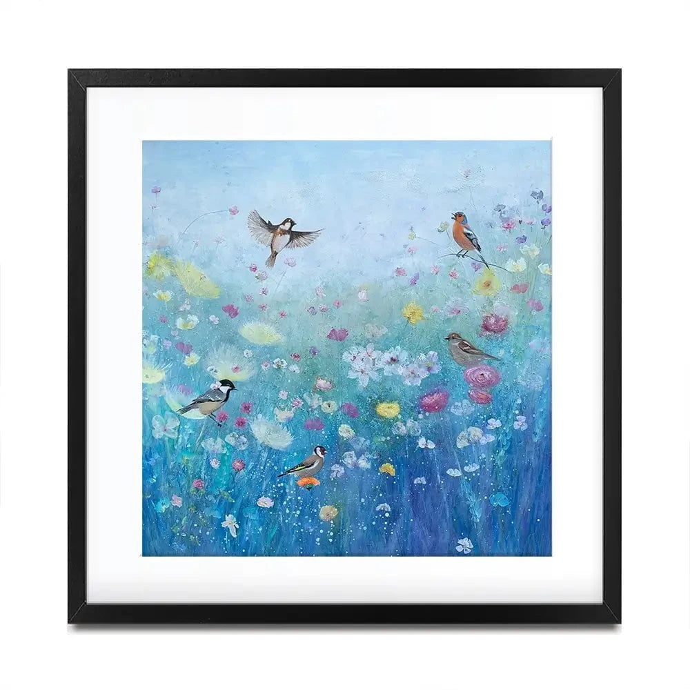 Songbirds In The Garden Square Framed Art Print Songbirds In The Garden Square Framed Art Print wall art product Laure Bury