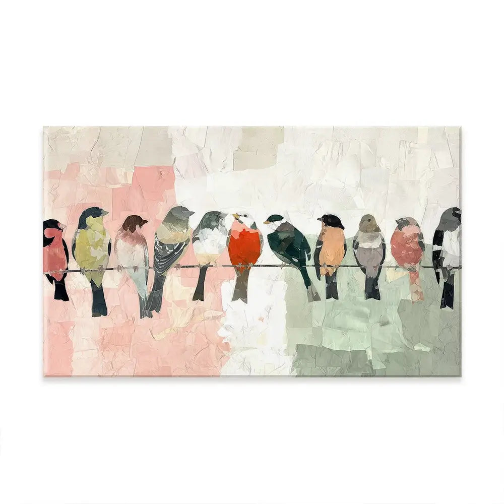 Songbirds On A Wire Oversized Canvas Print Songbirds On A Wire Oversized Canvas Print wall art product Art Print Shop