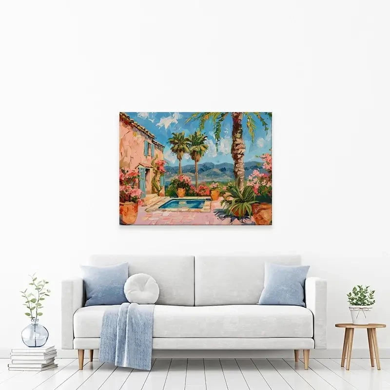 Spanish House By The Pool 2 Canvas Print Spanish House By The Pool 2 Canvas Print wall art product Elena Avanesova