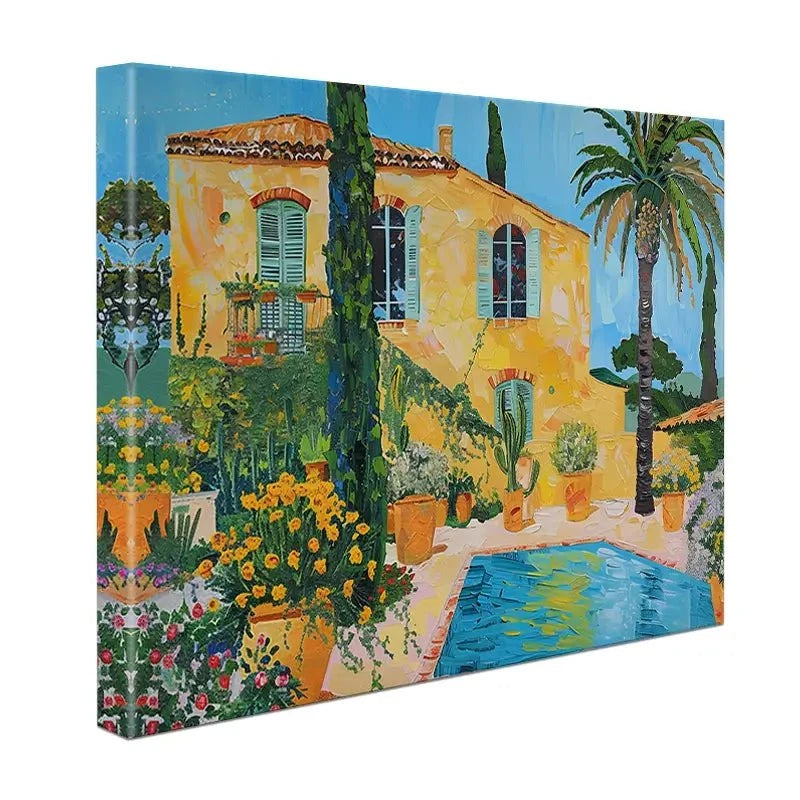 Spanish House By The Pool Canvas Print Spanish House By The Pool Canvas Print wall art product Elena Avanesova