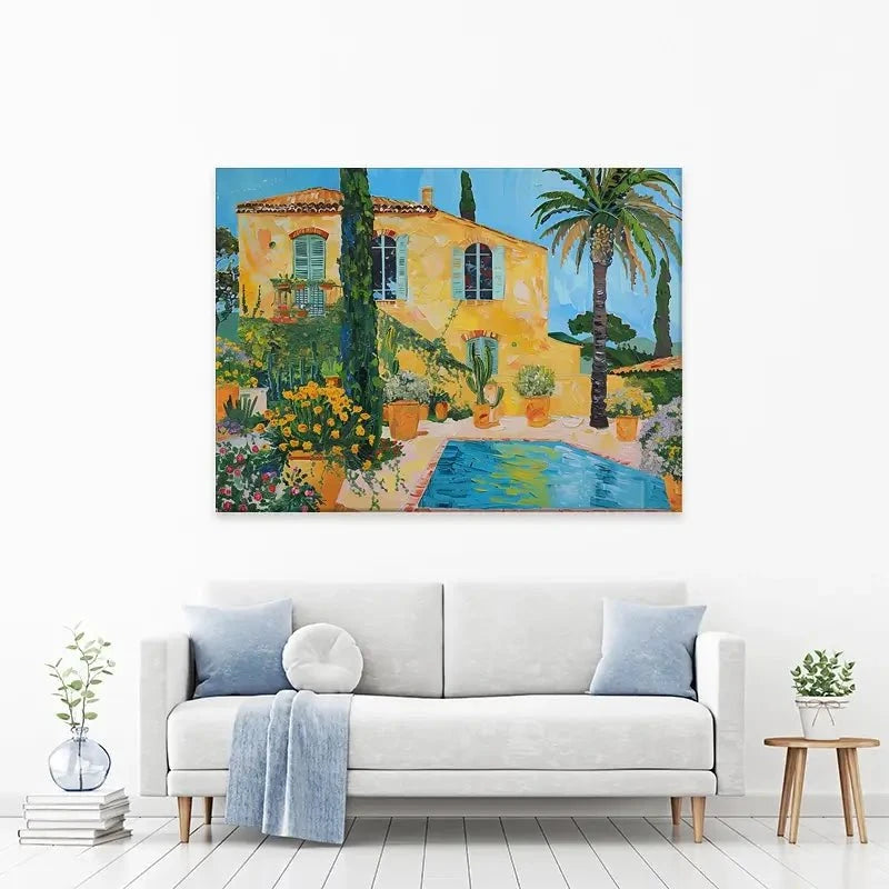 Spanish House By The Pool Canvas Print Spanish House By The Pool Canvas Print wall art product Elena Avanesova