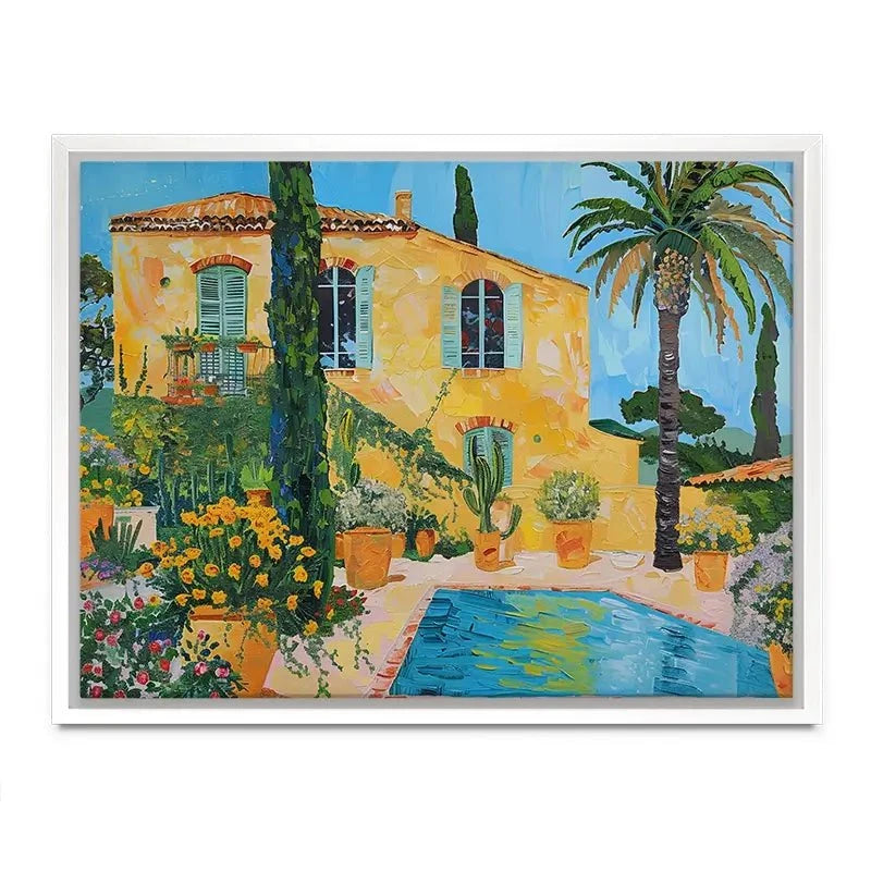Spanish House By The Pool Canvas Print Spanish House By The Pool Canvas Print wall art product Elena Avanesova