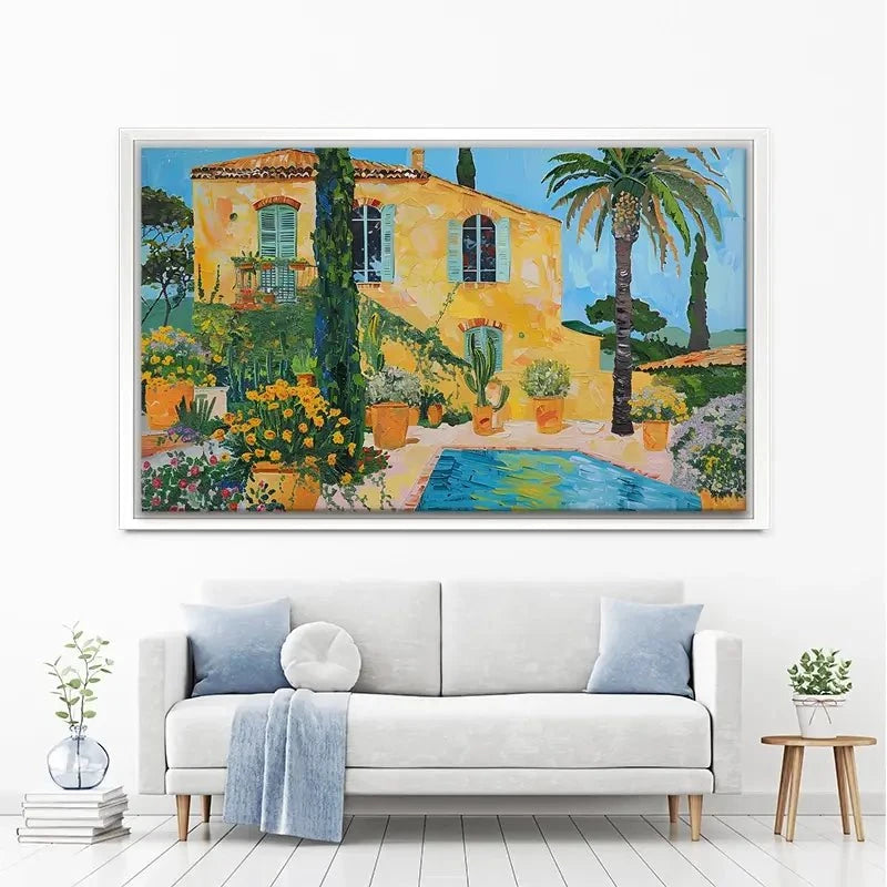 Spanish House By The Pool Canvas Print Spanish House By The Pool Canvas Print wall art product Elena Avanesova