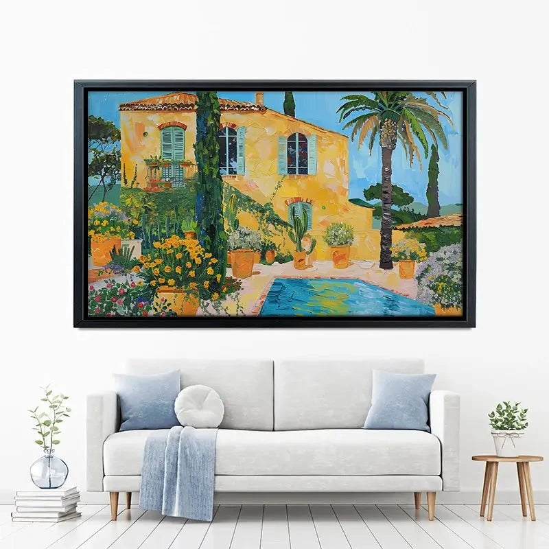 Spanish House By The Pool Canvas Print Spanish House By The Pool Canvas Print wall art product Elena Avanesova