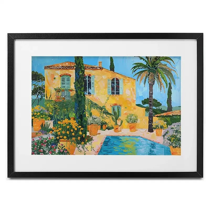 Spanish House By The Pool Framed Art Print Spanish House By The Pool Framed Art Print wall art product Elena Avanesova
