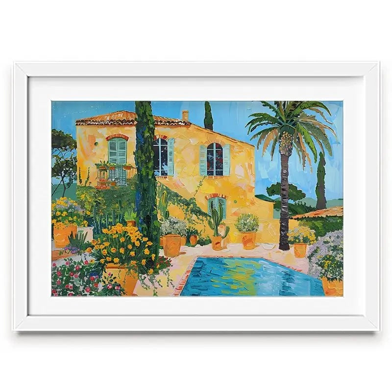 Spanish House By The Pool Framed Art Print Spanish House By The Pool Framed Art Print wall art product Elena Avanesova