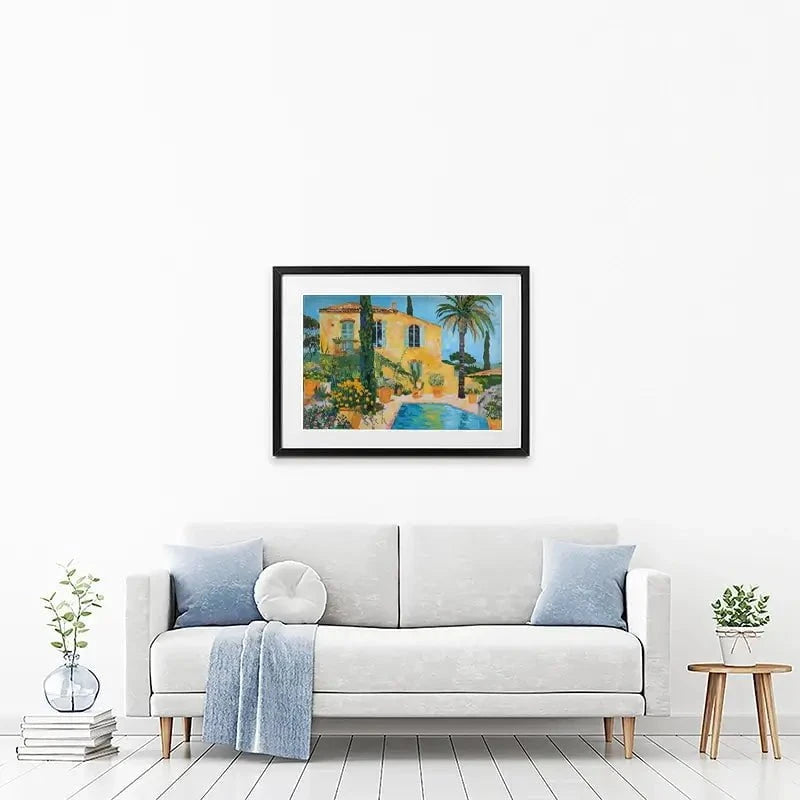 Spanish House By The Pool Framed Art Print Spanish House By The Pool Framed Art Print wall art product Elena Avanesova