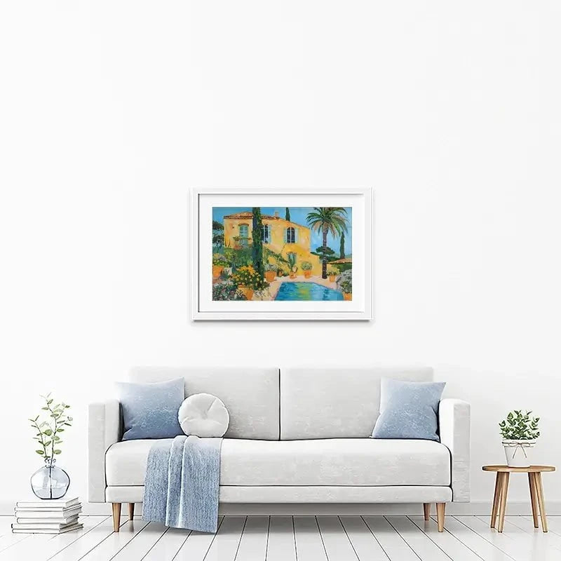 Spanish House By The Pool Framed Art Print Spanish House By The Pool Framed Art Print wall art product Elena Avanesova