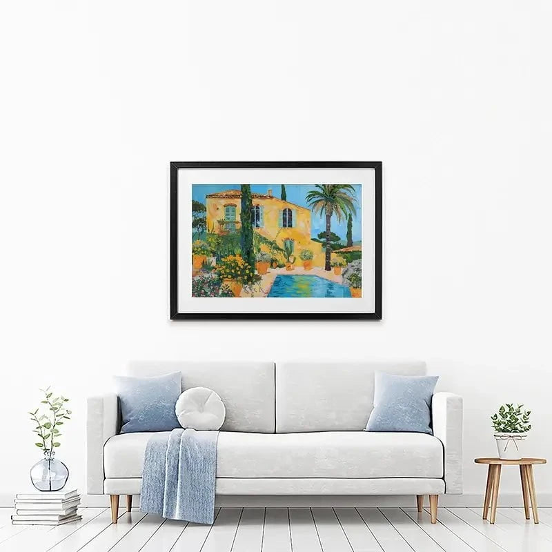 Spanish House By The Pool Framed Art Print Spanish House By The Pool Framed Art Print wall art product Elena Avanesova