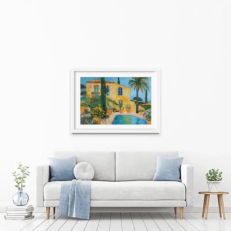 Spanish House By The Pool Framed Art Print Spanish House By The Pool Framed Art Print wall art product Elena Avanesova