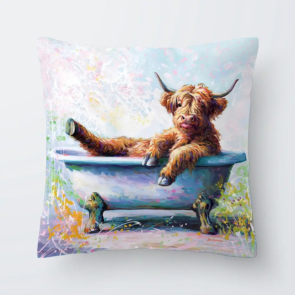 Splish Splash Baby Cow Cushion Splish Splash Baby Cow Cushion wall art product Leon Devenice