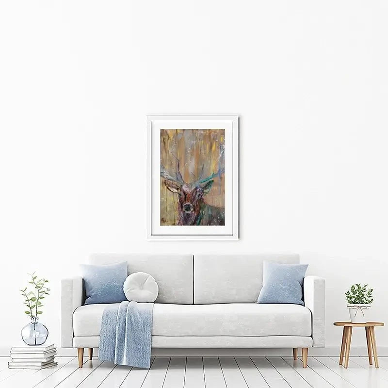 Stag Splashes Framed Art Print Stag Splashes Framed Art Print wall art product Jamie Taylor