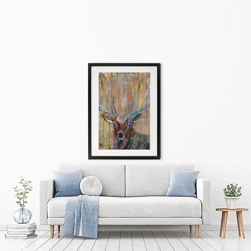 Stag Splashes Framed Art Print Stag Splashes Framed Art Print wall art product Jamie Taylor