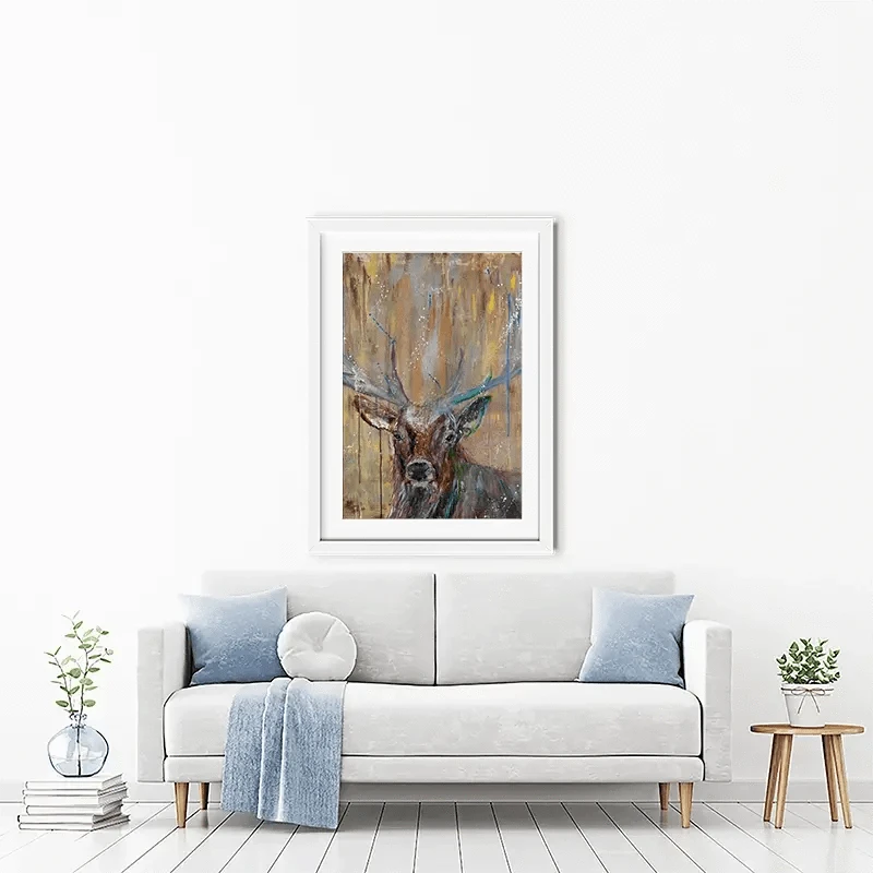 Stag Splashes Framed Art Print Stag Splashes Framed Art Print wall art product Jamie Taylor