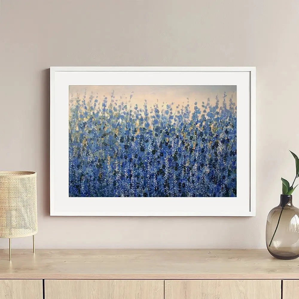 Standing Blue Framed Art Print Standing Blue Framed Art Print wall art product Tim O'Toole